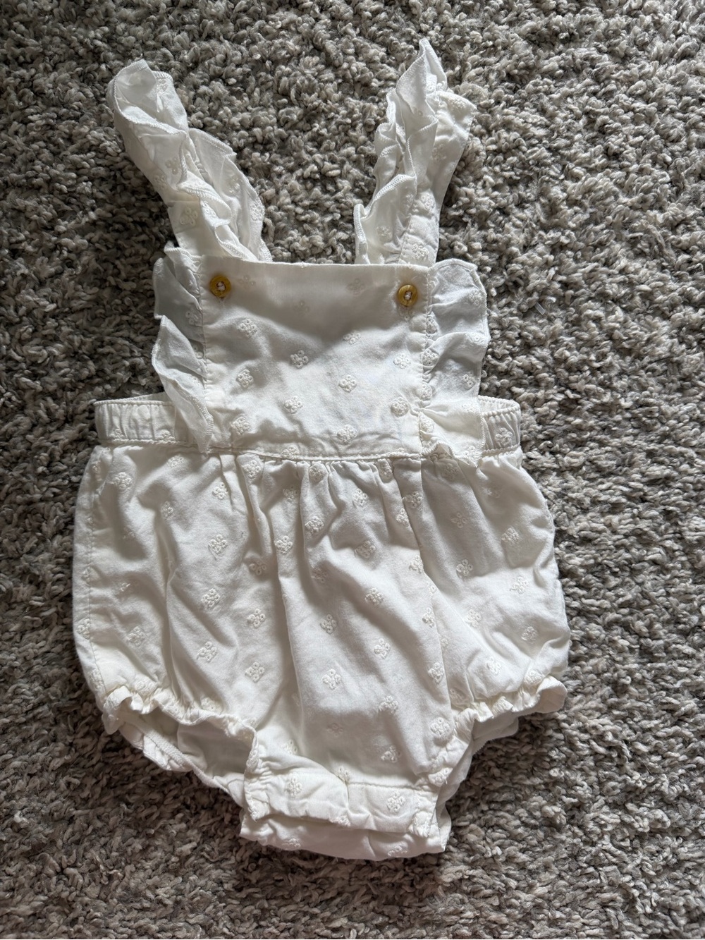H&M White Eyelet Ruffle Strap Baby Diaper Cover